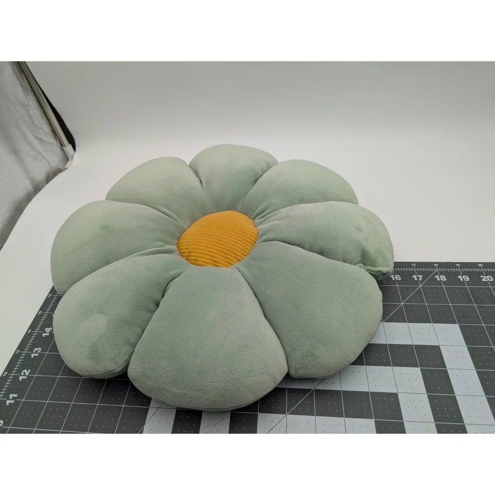 Flower Shape Green Pillow Plush 16 Inch‎ Stuffed